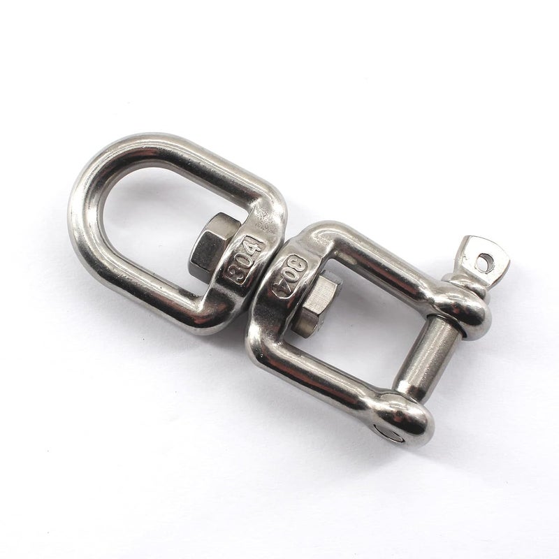 Faspiroty 304 Stainless Steel M14 Jaw Eye Swivel Ring Shackle 360° Swivel Ring Connector - Image 4